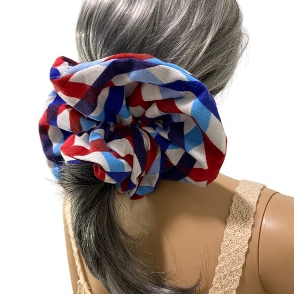 Hair Scrunchie. Multicolor. XL. 4th Of July. Patriotic. America. Holiday. Cute - Picture 4 of 14